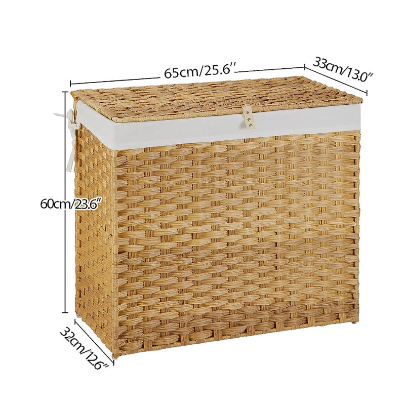Handybabad Faux-Rattan Laundry Basket with Lid product view 2
