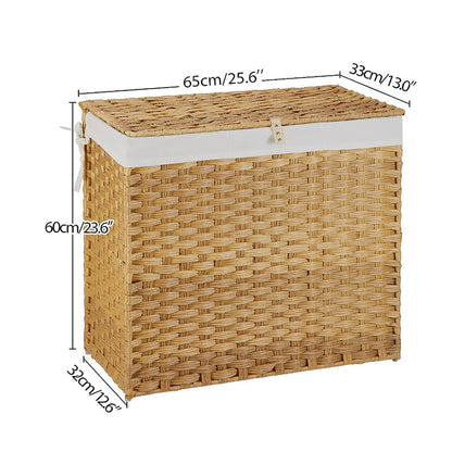 Handybabad Faux-Rattan Laundry Basket with Lid product view 2